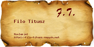 Filo Titusz névjegykártya